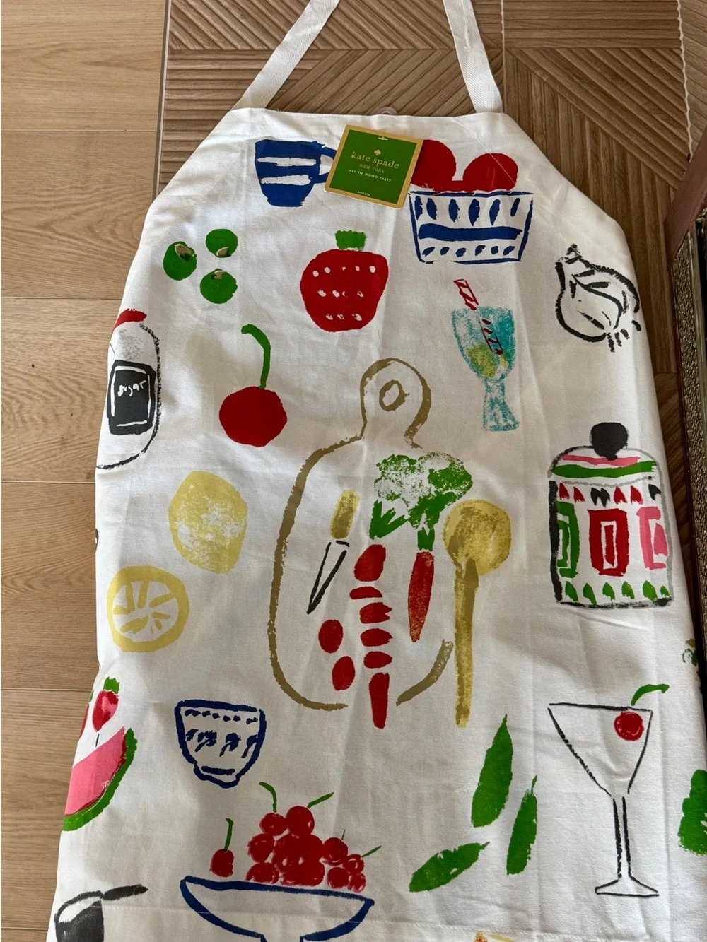kate spade White Multicolor Illustrated Kitchen Apron